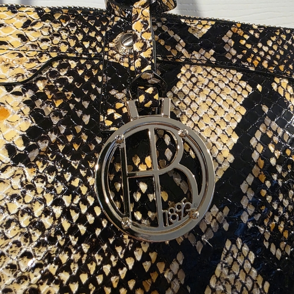 NWOT Henri Bendel W57TH Satchel Python Embossed Leather w/dustbag - Picture 2 of 16